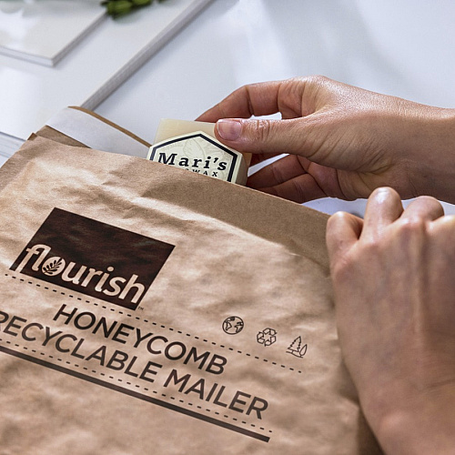 Duck Brand Flourish Honeycomb Recyclable Mailers Mailing/Shipping - 8 4/5" Width x 10 45/64" Length - Seal - Brown - 1 Each (287432)