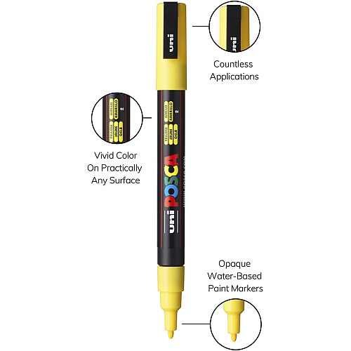 uni-ball uni&reg; Posca PC-3M Paint Markers Fine Marker Point - Multicolor Ink - Water Based, Pigment-based - 16 / Pack (PC3M16C)