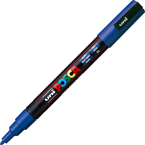 uni-ball uni&reg; Posca PC-3M Paint Markers Fine Marker Point - Blue Ink - Water Based, Pigment-based - 6 / Pack (PC3MBLUE)