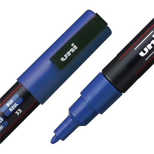 uni-ball uni&reg; Posca PC-3M Paint Markers Fine Marker Point - Blue Ink - Water Based, Pigment-based - 6 / Pack (PC3MBLUE)