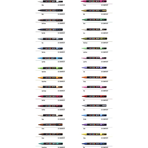 uni-ball uni&reg; Posca PC-3M Paint Markers Fine Marker Point - White Ink - Water Based, Pigment-based - 6 / Pack (PC3MWHITE)