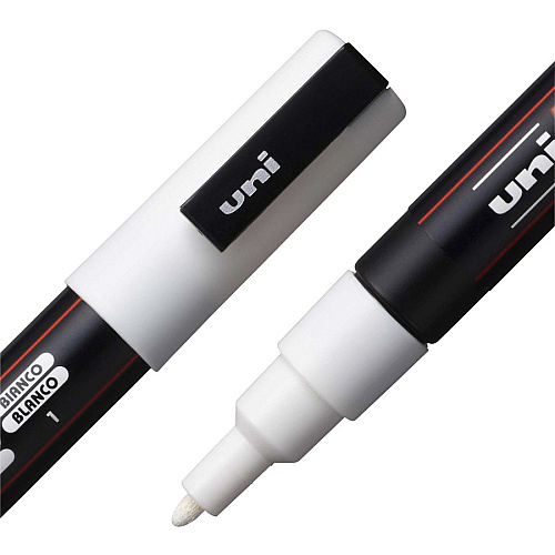 uni-ball uni&reg; Posca PC-3M Paint Markers Fine Marker Point - White Ink - Water Based, Pigment-based - 6 / Pack (PC3MWHITE)