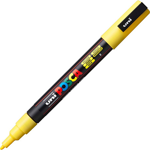 uni-ball uni&reg; Posca PC-3M Paint Markers Fine Marker Point - Yellow Water Based, Pigment-based Ink - 6 / Pack (PC3MYELLOW)