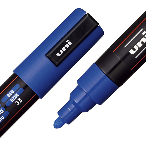uni-ball uni&reg; Posca PC-5M Paint Markers Medium Marker Point - Blue Ink - Water Based, Pigment-based - 6 / Pack (PC5MBLUE)