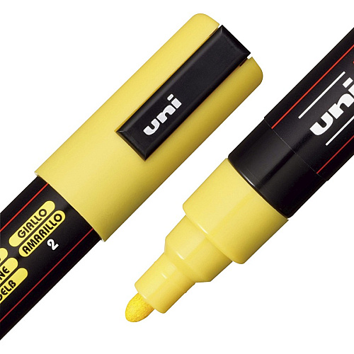 uni-ball uni&reg; Posca PC-5M Paint Markers Medium Marker Point - Yellow Ink - Water Based, Pigment-based - 6 / Pack (PC5MYELLOW)