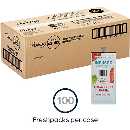 Flavia Strawberry Basil Infused Water Freshpack Strawberry Basil - 100 / Carton (48053)