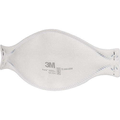 3M Aura N95 Particulate Respirator 9205 Recommended for: Face - Adult - Airborne Particle, Dust, Contaminant, Fog Protection - White - Lightweight, Soft, Comfortable, Adjustable Nose Clip, Disposable, Advanced Electret Media - 20 / Pack (9205P20DC)