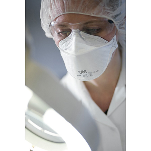 3M Aura N95 Particulate Respirator 9205 Recommended for: Face - Adult - Airborne Particle, Dust, Contaminant, Fog Protection - White - Lightweight, Soft, Comfortable, Adjustable Nose Clip, Disposable, Advanced Electret Media - 20 / Pack (9205P20DC)