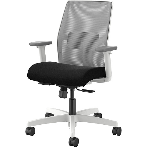HON Ignition Low-back Task Chair Black Seat Color - Fog Back Color - Mesh Back Material - Designer White Frame Color - Low Back - 1 Each (I2Y1AHFC10DW)