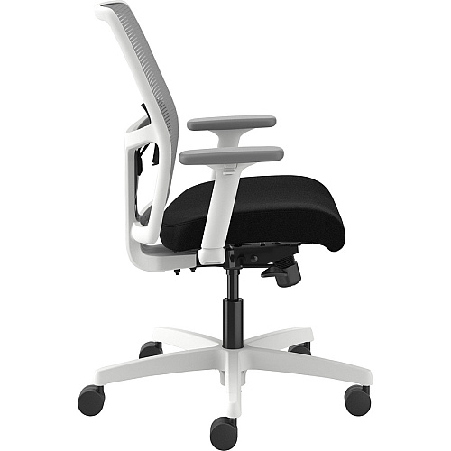 HON Ignition Low-back Task Chair Black Seat Color - Fog Back Color - Mesh Back Material - Designer White Frame Color - Low Back - 1 Each (I2Y1AHFC10DW)