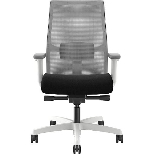 HON Ignition Mid-back Task Chair Black Seat Color - Fog Back Color - Mesh Back Material - Designer White Frame Color - Mid Back - 1 Each (I2Y2AHFC10DW)