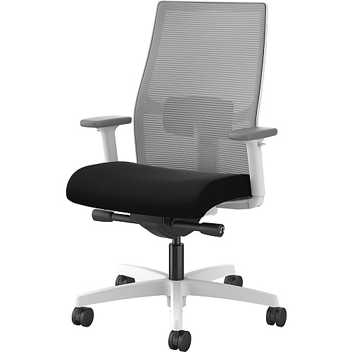 HON Ignition Mid-back Task Chair Black Seat Color - Fog Back Color - Mesh Back Material - Designer White Frame Color - Mid Back - 1 Each (I2Y2AHFC10DW)