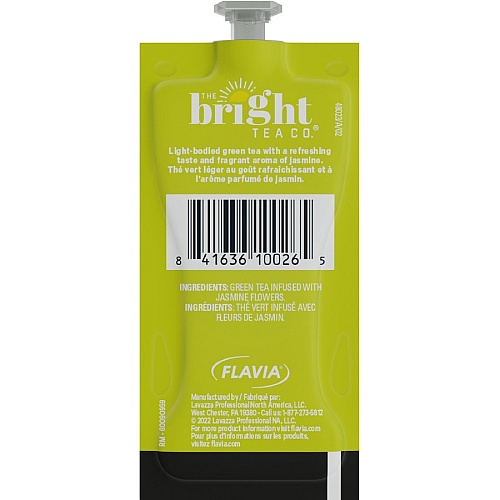 The Bright Tea Co. Jasmine Green Tea Freshpack Compatible with Flavia Aroma, Flavia Creation 300, FLAVIA Creation 600 - Green Tea - 100 / Carton (48023)