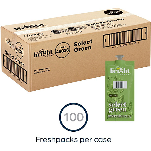 The Bright Tea Co. Select Green Tea Freshpack Compatible with Flavia Aroma, Flavia Creation 300, FLAVIA Creation 600 - Green Tea - 100 / Carton (48028)