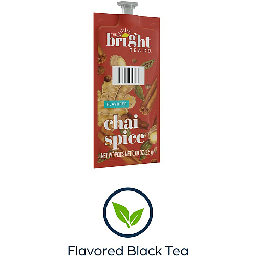 The Bright Tea Co. Chai Spice Black Tea Freshpack Compatible with Flavia Aroma, Flavia Creation 300, FLAVIA Creation 600 - Black Tea - 100 / Carton (48021)