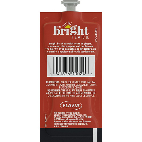 The Bright Tea Co. Chai Spice Black Tea Freshpack Compatible with Flavia Aroma, Flavia Creation 300, FLAVIA Creation 600 - Black Tea - 100 / Carton (48021)