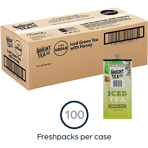 The Bright Tea Co. Iced with Honey Green Tea Freshpack Compatible with Flavia Creation 300 with Chill Refresh Module, Flavia Creation 600 with Chill Module - Green Tea - 100 / Carton (48049)