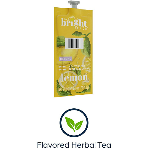The Bright Tea Co. Lemon Herbal Tea Freshpack Compatible with Flavia Aroma, Flavia Creation 300, FLAVIA Creation 600 - Herbal Tea - 100 / Carton (48022)