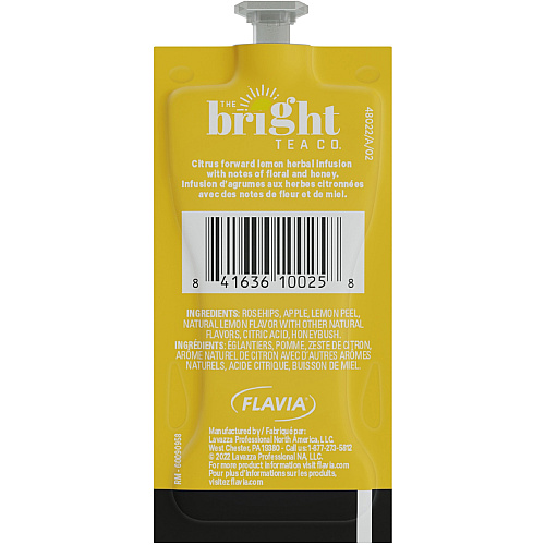 The Bright Tea Co. Lemon Herbal Tea Freshpack Compatible with Flavia Aroma, Flavia Creation 300, FLAVIA Creation 600 - Herbal Tea - 100 / Carton (48022)