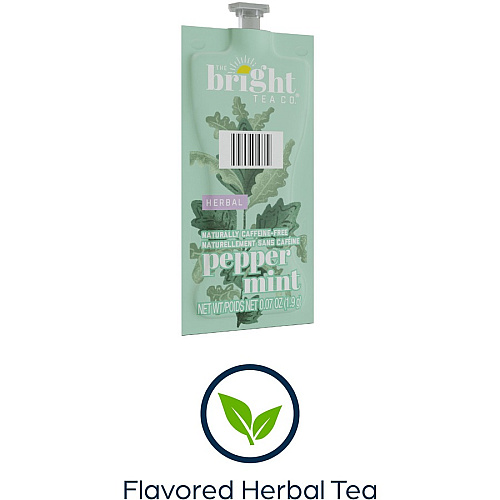 The Bright Tea Co. Peppermint Herbal Tea Freshpack Compatible with Flavia Aroma, Flavia Creation 300, FLAVIA Creation 600 - Herbal Tea - 100 / Carton (48025)