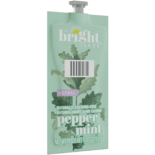 The Bright Tea Co. Peppermint Herbal Tea Freshpack Compatible with Flavia Aroma, Flavia Creation 300, FLAVIA Creation 600 - Herbal Tea - 100 / Carton (48025)