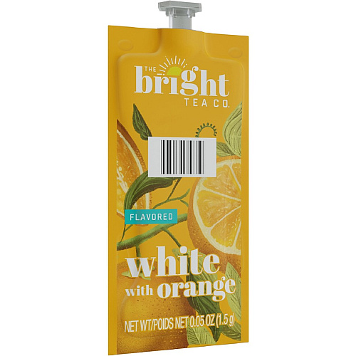 The Bright Tea Co. White with Orange White Tea Freshpack Compatible with Flavia Aroma, Flavia Creation 300, FLAVIA Creation 600 - White Tea - 100 / Carton (48024)