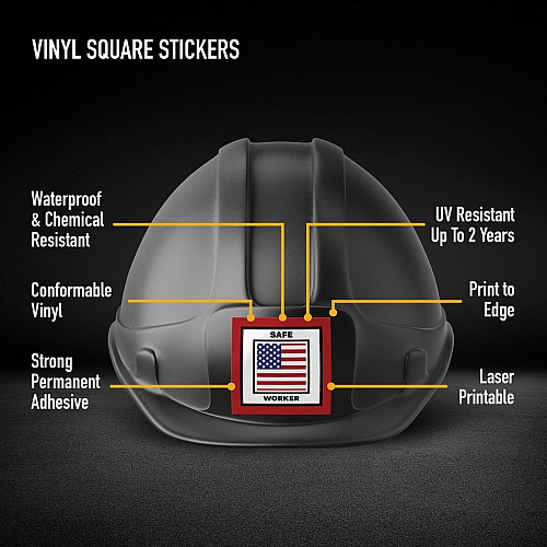 Avery Waterproof Vinyl Stickers, 2? x 2? , Laser, 60ct Square Shape - Full-Bleed Design - Printable, Water Proof, Fade Resistant, UV Coated, Permanent Adhesive, Water Resistant, Durable, Chemical Resistant, Abrasion Resistant - 2" Height x 2" Widt (61538)