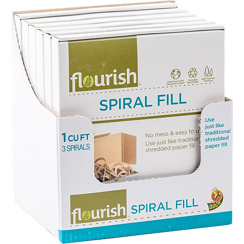 Duck Brand Flourish Spiral Cushion Fill Mess-free, Easy to Use - Brown - 3/Box - 6 / Pack (287430)