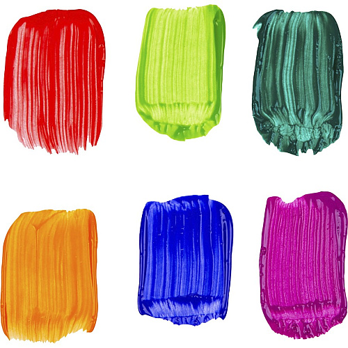 Crayola Washable Project Paint 6 Color(s) - Yellow, Green, Yellow Orange, Red Orange, Fuchsia, Blue, Violet, Teal - Washable - 6 / Pack (542403)