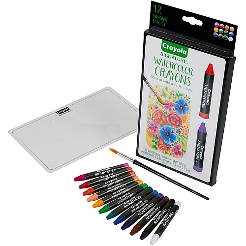 Crayola Signature Premium Watercolor Crayons Assorted - 12 / Pack (533500)
