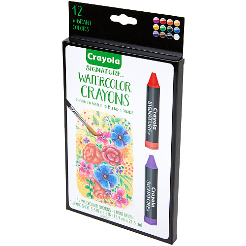 Crayola Signature Premium Watercolor Crayons Assorted - 12 / Pack (533500)