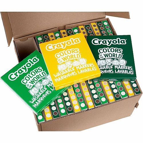 Crayola Multicultural Colors Washable Markers Broad Marker Point - Washable - Assorted, Almond, Gold, Rose Ink - 240 / Box (588228)