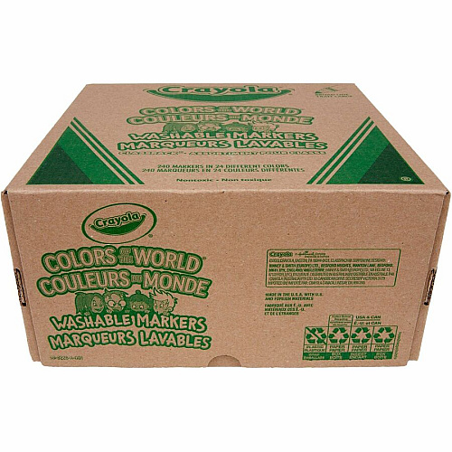 Crayola Multicultural Colors Washable Markers Broad Marker Point - Washable - Assorted, Almond, Gold, Rose Ink - 240 / Box (588228)