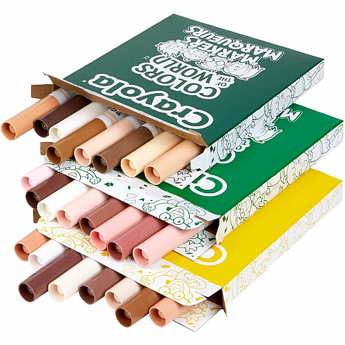 Crayola Multicultural Colors Washable Markers Broad Marker Point - Washable - Assorted, Almond, Gold, Rose Ink - 240 / Box (588228)