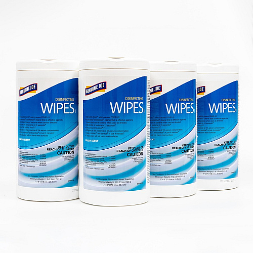 Genuine Joe Disinfecting Wipes Ready-To-Use - Fresh Citrus Scent - 8" Length x 7" Width - Pre-moistened, Strong, Absorbent - White - 75/Tub - 6 / Carton (GJOW75F)