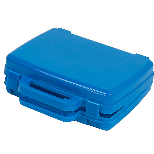 Deflecto Antimicrobial Storage Case Blue External Dimensions: 8.6" Width x 10.2" Depth x 2.7" Height - Snap-tight Closure - Plastic - Blue - For Photo, Art/Craft Supplies - 1 Each (39506BLU)