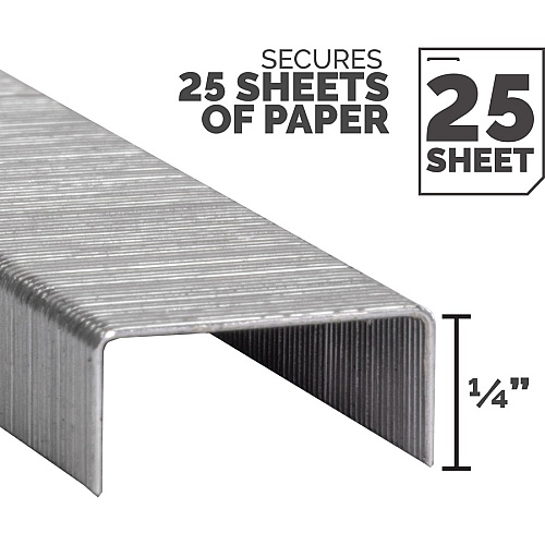 Fellowes ¼" Full Strip of Staples 5000pk ( 1/4" - for Paper - Silver - 1 Each 5010801)
