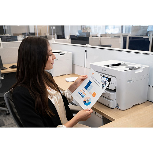 Epson WorkForce Pro WF-C4810 Inkjet Multifunction Printer - Color Copier/Fax/Printer/Scanner - Automatic Duplex Print - Color Scanner - 1200 dpi Optical Scan - Color Fax - Wireless LAN - For Plain Paper Print - 1 Each (C11CJ05205)