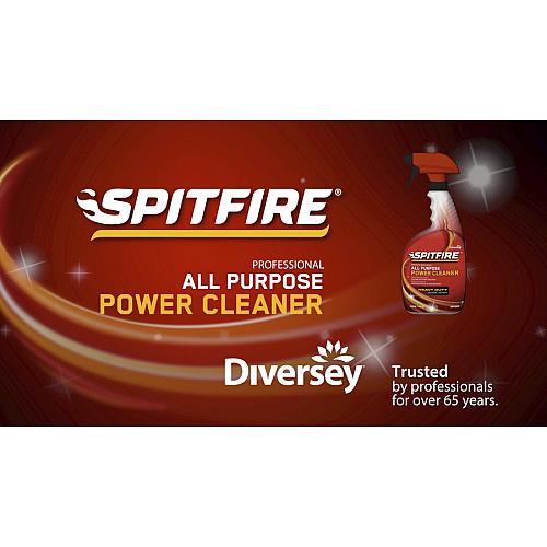 Diversey Spitfire Power Cleaner Ready-To-Use - 32 fl oz (1 quart) - Fresh ScentSpray Bottle - 8 / Carton - Heavy Duty - Red (CBD540014)