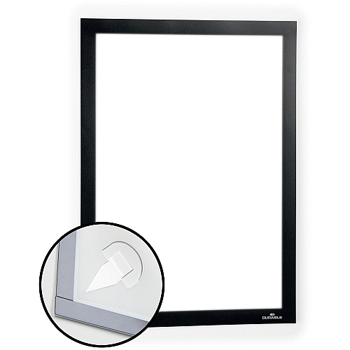 DURABLE DuraFrame Wallpaper 8.50" x 11" Frame Size - Wall Mountable - Horizontal, Vertical - Sturdy, Anti-glare - Black - 1 Each (400501)