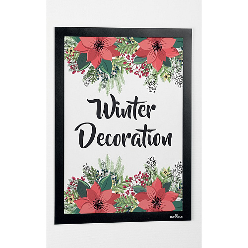 DURABLE DuraFrame Wallpaper 8.50" x 11" Frame Size - Wall Mountable - Horizontal, Vertical - Sturdy, Anti-glare - Black - 1 Each (400501)