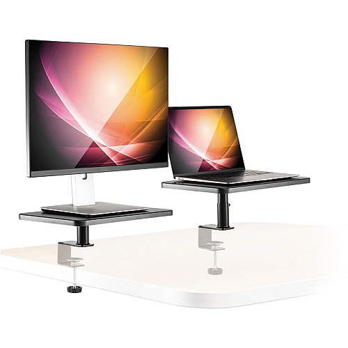 Allsop Ascend Monitor Stand 30 lb Load Capacity - 5.75" Height x 15" Width x 9.25" Depth - Desk, Freestanding - Metal, Wood - 2/Set (32457)