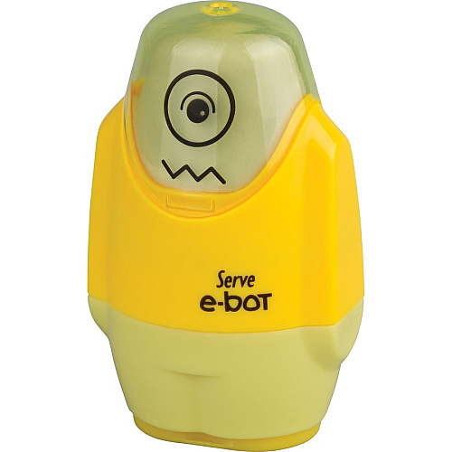 Serve E-Bot Eraser & Sharpener 2 Hole(s) - Plastic - Multicolor - 1 Each (EBOT9KTKR)