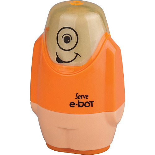 Serve E-Bot Eraser & Sharpener 2 Hole(s) - Plastic - Multicolor - 1 Each (EBOT9KTKR)