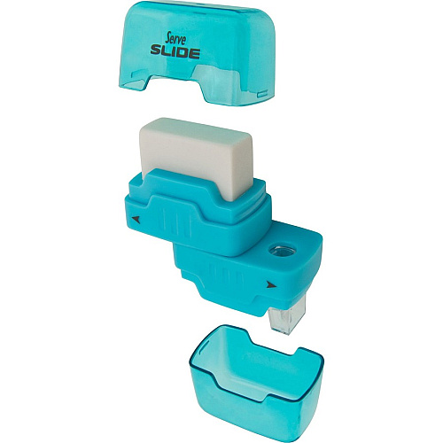 Serve Slide Eraser & Sharpener Plastic - Multicolor - 1 Each (SLIDE9KTKR)