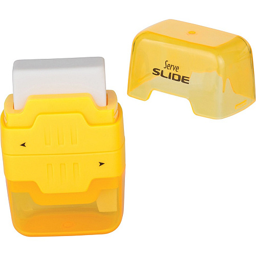 Serve Slide Eraser & Sharpener Plastic - Multicolor - 1 Each (SLIDE9KTKR)