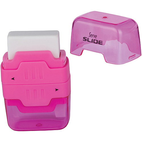 Serve Slide Eraser & Sharpener Plastic - Multicolor - 1 Each (SLIDE9KTKR)