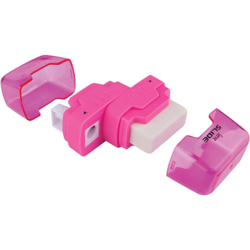 Serve Slide Eraser & Sharpener Plastic - Multicolor - 1 Each (SLIDE9KTKR)