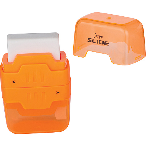 Serve Slide Eraser & Sharpener Plastic - Multicolor - 1 Each (SLIDE9KTKR)