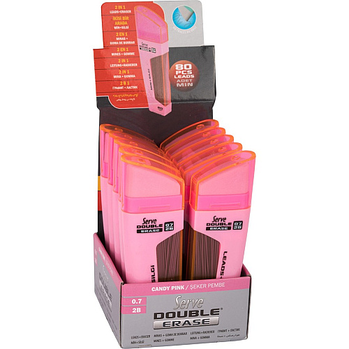 Serve Double Erase Leads & Eraser Pink - 1 Each (DSMSP0710)